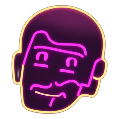 Juicy booty main focus - neon sign style man sticker