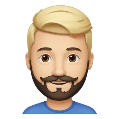 cute blonde guy with muller and a dark beard with moustache sticker