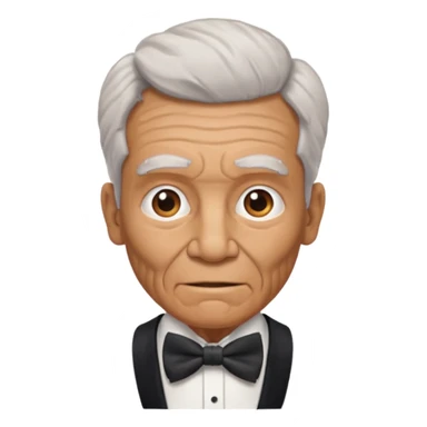 prehistoric man elderly with bowtie sticker