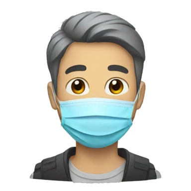 Man with a mask on looking down sticker