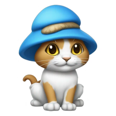 smurf-cat-with mushroom hat sticker