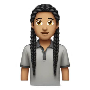 Kris pande middle eastern boy with black hairbox braids and a polo shirt sticker