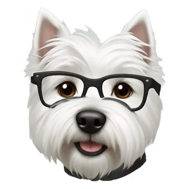 west highland white terrier with black glasses sticker