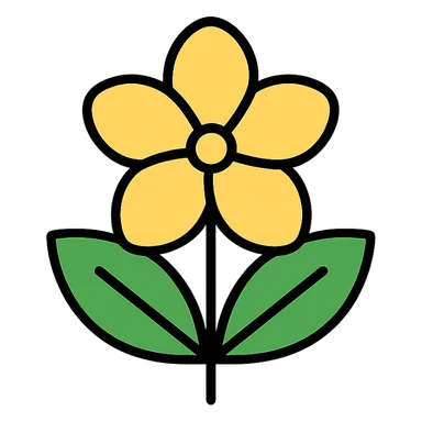 icono de una flor de jazmín, estilo icono, líneas limpias, simple, reconocible sticker
