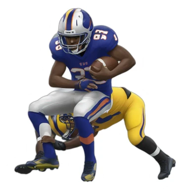 Football player getting tackles sticker
