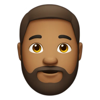A fat brown person’s face with a light and messy beard sticker