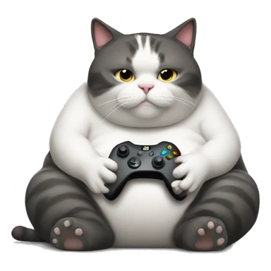 Obese cat playing xbox sticker