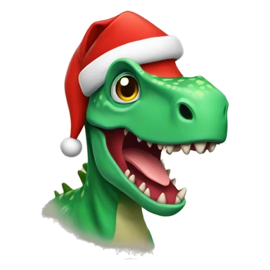 Dino with Christmas hat sticker