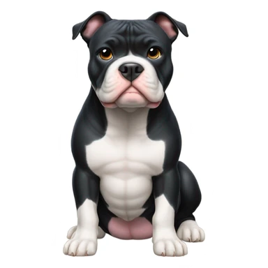 99% Black American Bully front  sticker
