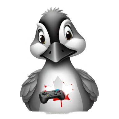 canadian goose playing videogames sticker