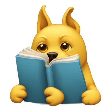 Yellow face with shy dog ears holding a book  sticker