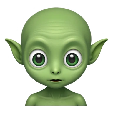 an old cute aliens with a little hair sticker