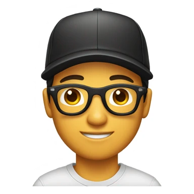 Chico joven de 20 años, con gorra negra y gafas oscuras sticker