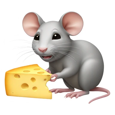 rat eating cheese  sticker