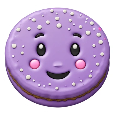 realistic a pastel purple cookie with soft crumbly texture sticker