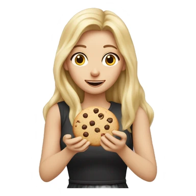 Woman-with-long-blonde -hair-and- blonde hair fair skin man eating cookie dough sticker