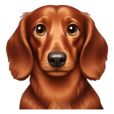 Red long hair dachshund sticker