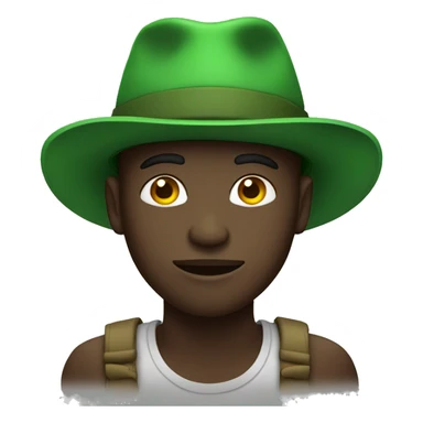 african guy with a green hat sticker