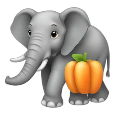 fruitimals elephant holding carrott sticker