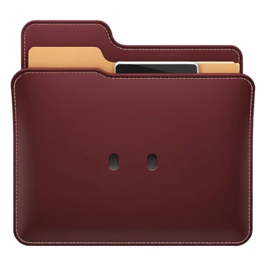 create a dark maroon folder emoji simple with transparent background sticker