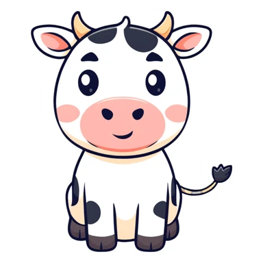 cute cartoon cow sticker