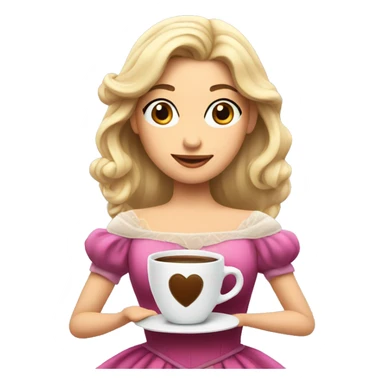 Princess with coffe sticker
