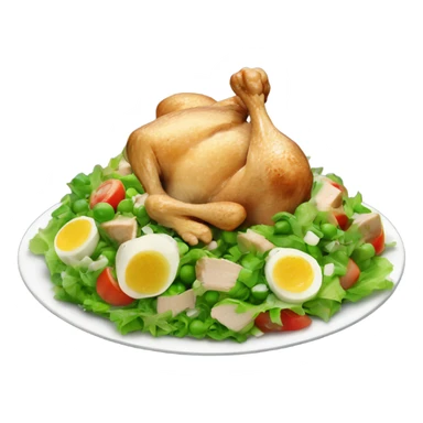 chicken ceaser salad with pea sticker