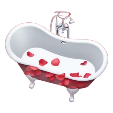 Tub with rose petals red sticker