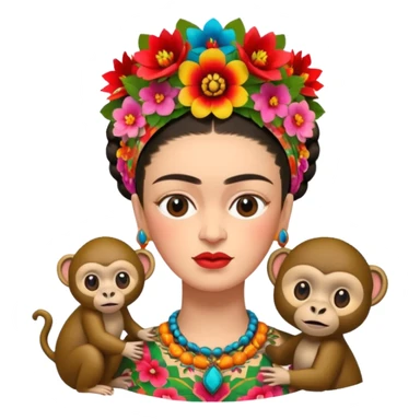Frida Kahlo with monkey sticker