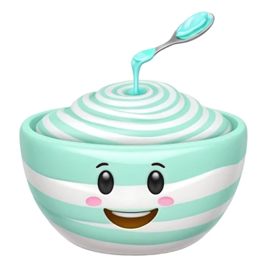 toothpaste, soft swirl, glossy, fresh color white or mint green or striped, clean 3D, soft shadows, emoji scale sticker