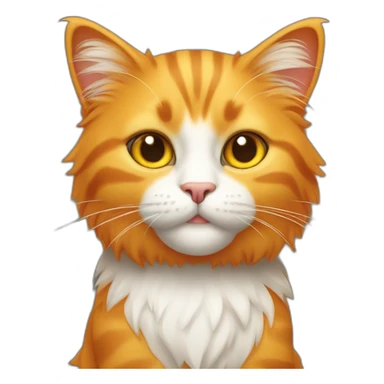 full body orange cute hairy cat with fruit mangos sticker