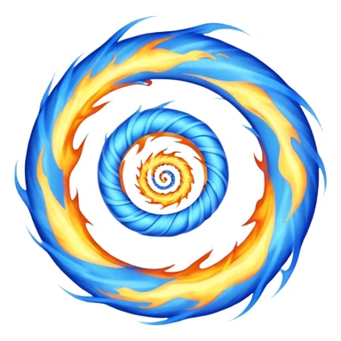 flame in a spiral shape made from blue fire sticker
