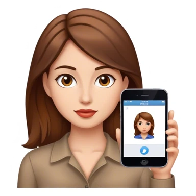 mujer pelo cafe y piel blanca diseñadora grafica  sticker