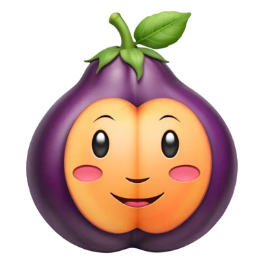 Eggplant inside a peach sticker