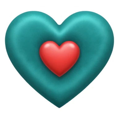 heart with a velvet teal center sticker