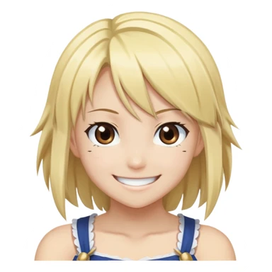 Smiling Lucy Heartfilia from Fairy Tail with blonde hair and brown eyes sticker