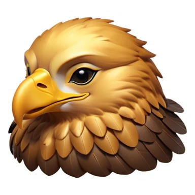 Meme-Worthy Cute Sleeping Golden Eagle Portrait Emoji, Head resting peacefully with a contented smile, showcasing a stately, broad-beaked form with eyes gently closed in serene slumber and luxuriously soft, golden plumage, Simplified yet adorably endearing features, highly detailed, glowing with a soft, drowsy amber light, high shine, relaxed and utterly lovable, stylized with an air of playful laziness, soft glowing outline, capturing the essence of a sleeping golden eagle that feels destined to become the next viral icon of adorable rest! sticker