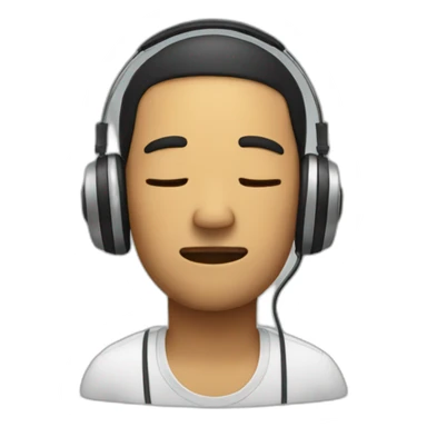man in headphones closed his eyes sticker