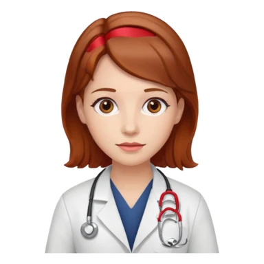 doctor with  hair and red hairclips  sticker