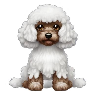 Dark brown toy poodle ghost costume sticker