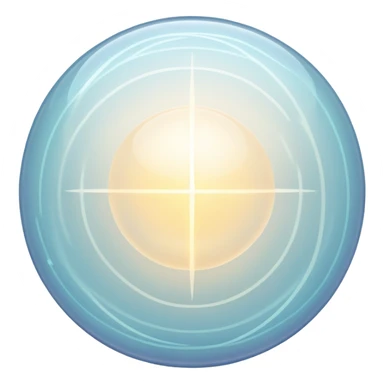 Delicate ethereal energy sphere with subtle radiating lines, personal style essence, soft minimalist design sticker