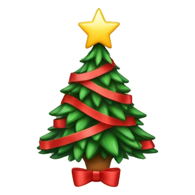 Christmas tree with red bows instead of a star   sticker