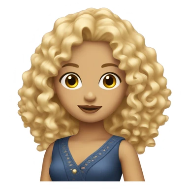 Blonde curly girl modeling on a catwalk  sticker