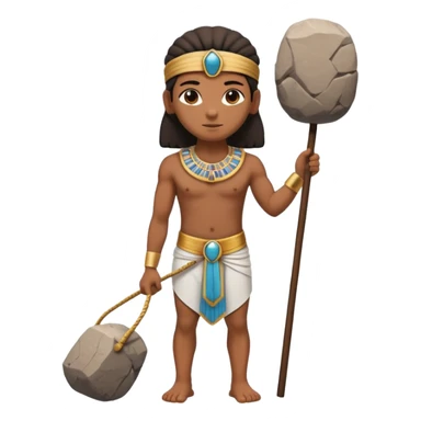 fullbody ancient Egyptian worker with simple headband carrying a rock block on their back sticker