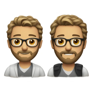 Handsome man with beard and glasses  sticker