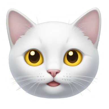 Cat white pães white belly yellow eyes sticker