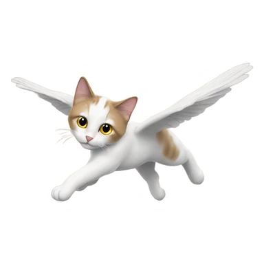 A cat flying down  sticker