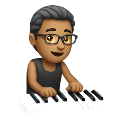 man play on keyboard sticker
