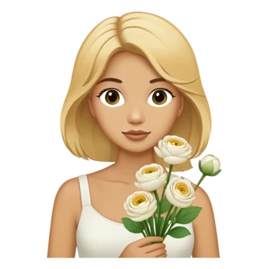 all women we’ve flown a golden blonde hair or florist with seven white ranunculus ￼ sticker