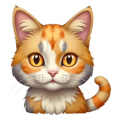 full body anxious looking colourful light calico tabby cat with hazel eyes sticker